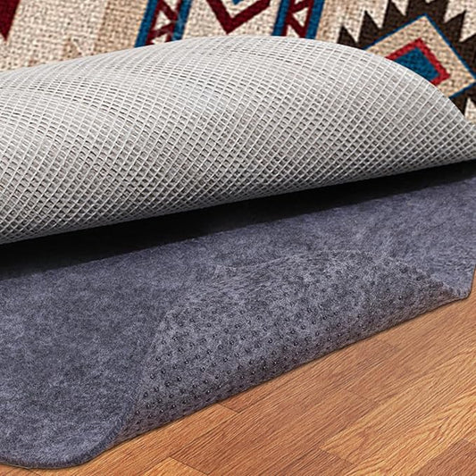Non-Slip Rug Pad, 3x5 Ft Extra Large Felt Area Rug Cushioned Non Skid Carpet Pads, Felt Rug Pad for Under Hardwood Floors, Thick Non-Slip Rug Pads for All Floors, Keep Rug Soft and Safe