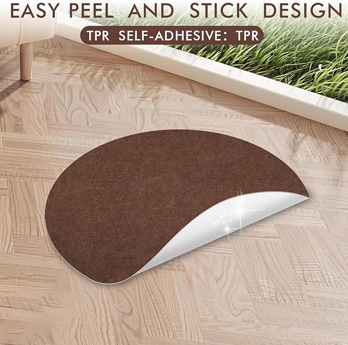 Round Recliner Pads for Hardwood Floors, Non Slip Recliner Grippers, Furniture Pads Floor Mats for Carpet, Anti Slide Office Chair Mat for Floor Protector, 30"x30" (2 Pack Brown)