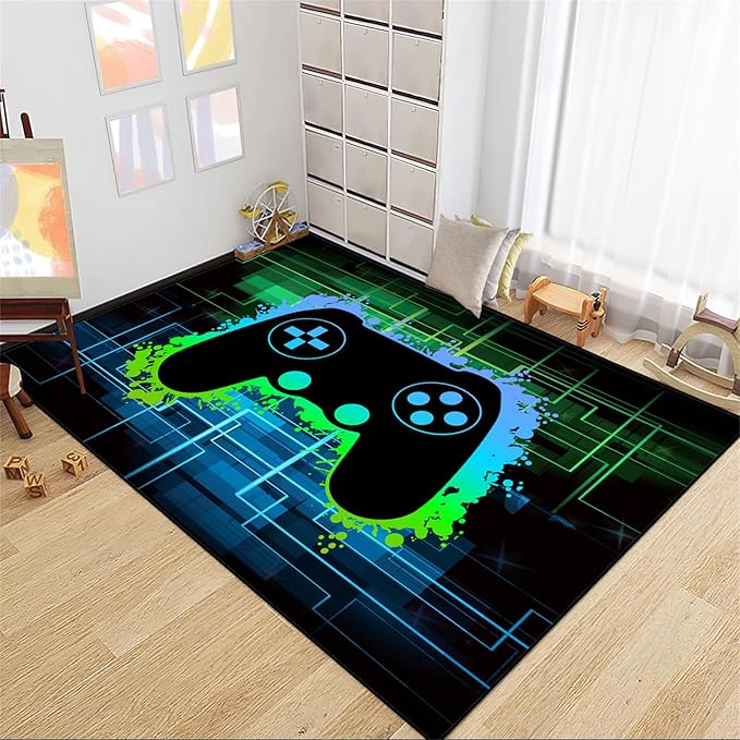 BATATADOCE Video Game Rugs for Kids Bedroom Gamer Rugs for Game Room Gaming Decor for Boys Gamer Area Rug for Playrooms,and Gaming Spaces,2'×3'