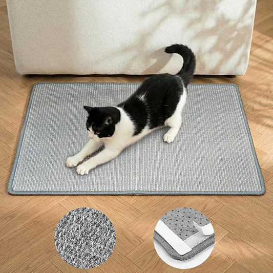 Cat Scratcher Mat,Natural Sisal Cat Scratch Pad,Horizontal Floor Cat Scratching Pads Rug for Indoor Cats Grinding Claws Nails,Cat Furniture Protector for Couch & Carpets & Sofas