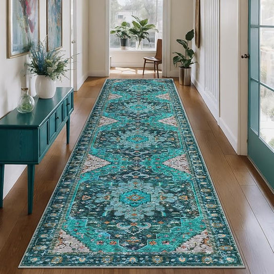 Ciicool 3x10ft Hallway Non Slip Rug, Washable Runner Rug Soft Pet Friendly Indoor Floor Long Carpet Low Pile Rug for Bathroom Kitchen Living Room Bedside Entryway