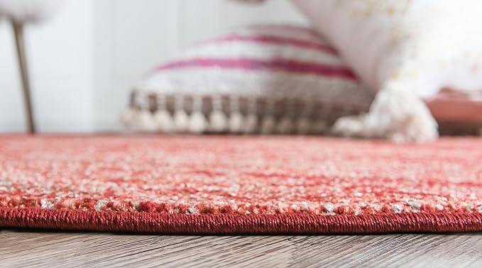 Unique Loom Del Mar Collection Area Rug - Lucille (6' 1" Round, Terracotta/ Red)
