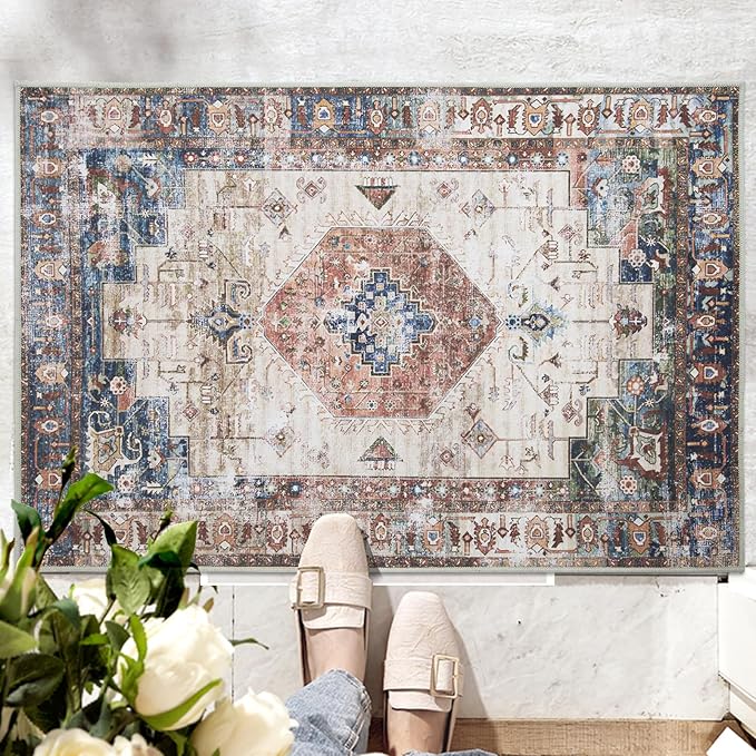 4 Pcs Retro Indoor Doormat,Non Slip Washable Floor Mat 24" x 36" Area Rug Absorbent Entrance Rug Distressed Front Door Mat,Welcome Mats Entryway Doormats