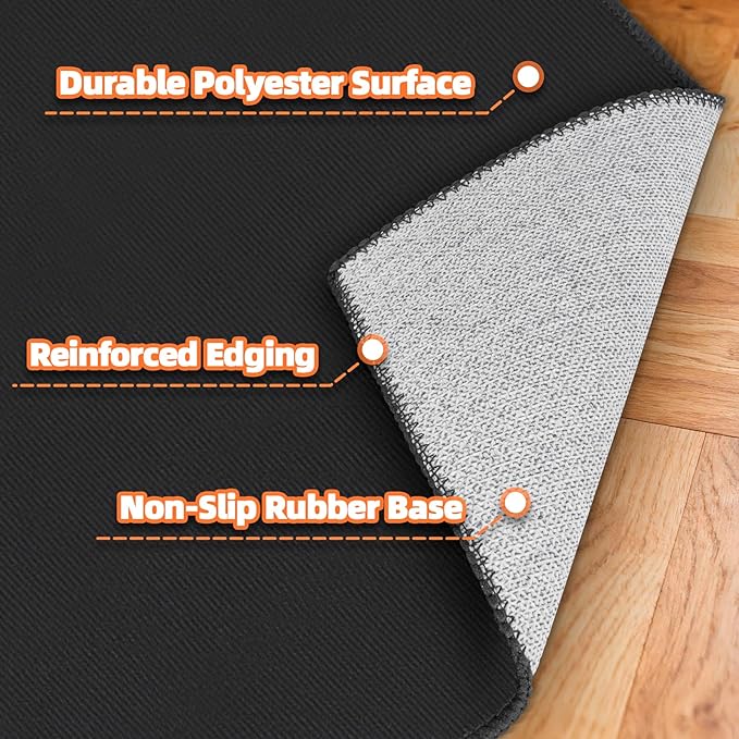 Drum Rug, 4.6Ft x 5.9Ft Drum Mat Drum Carpet with Soundproof TPR Grip Bottom Music Rug for Drummers, Black