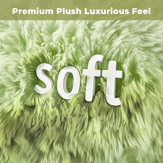 OPPODREAM Area Rug for Living Room, Ultra Soft Nursery Rugs for Bedrooms, 4x6 Fluffy Kids Carpet with 0.6" Thick Non-Slip Backing, Long Pile Shag Carpet, Fuzzy, Shaggy, Tie-dye Light Green & Green