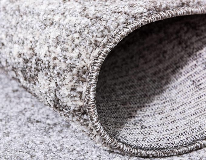 Unique Loom Del Mar Collection Area Rug - Lucille (7' 10" Round, Gray/ Ivory)