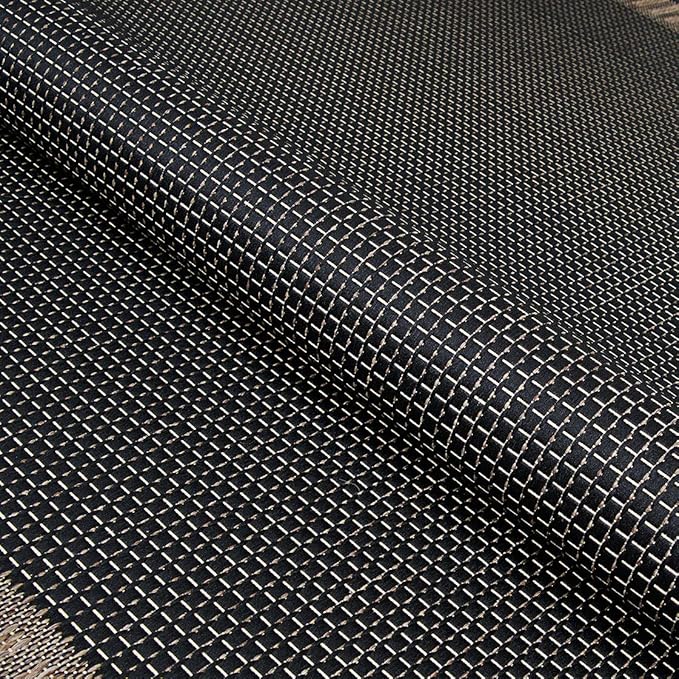 Couristan Recife Indoor Outdoor Rug - Wicker Stitch 8'6" x 13' Rectangle in Black and Brown, Hose Washable, Low Pile, Pet- Kid Friendly Home Decor for Living Room, Patio Furniture Set, Kitchen