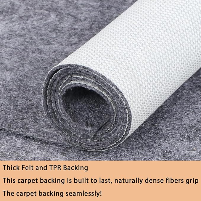 Waterproof Rug Pad, 3x5 Ft Extra Large Area Rug Non-Slip Carpet Pad, Non-Slip Felt Rug Pads for All Floors, Felt Pad for Under Area Rugs Hardwood Floors, Keeps Carpets in Place Soft and Safe