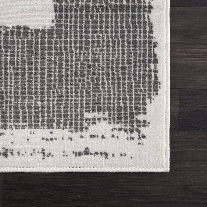 CAMILSON Modern Area Rug 8x10 Cream Rugs Solid Color Bordered Design for Living Room Bedroom Easy-Cleaning Non-Shedding Indoor Carpet Alfombras para Salas Modernas (8 x 10 Cream)
