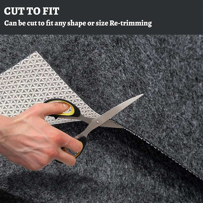 100% Waterproof Rug pad, 3x5 ft Area Rug Non-Slip Rug Pads, 1/4" Thick Carpet Pads for All Floors and finishes, Felt pad for Hardwood Floors, Keep Carpets in Place Soft and Secure