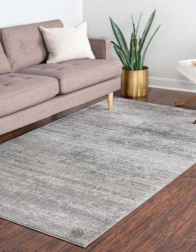 Unique Loom Del Mar Collection Area Rug - Lucille (4' 1" x 6' 1" Rectangle, Gray/ Ivory)