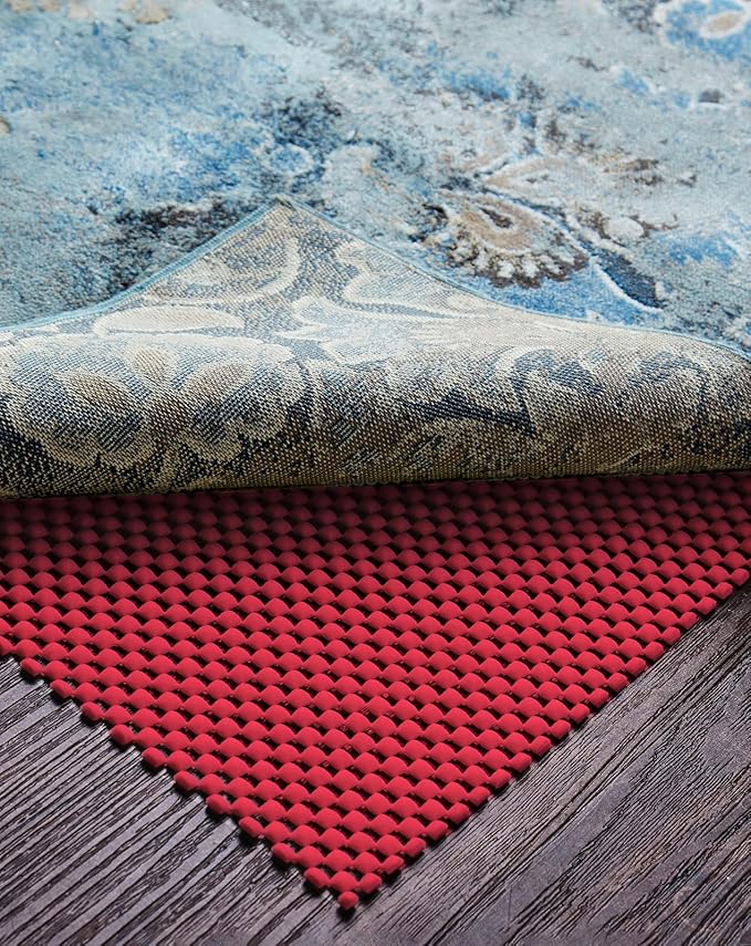 Veken 6x9 Ft Rug Pad Gripper for Hardwood Floors, Non Slip Red Rug Pads for Area Rugs, Thick Rug Grippers for Tile Floors, Under Carpet Anti Skid Mat, Keep Your Rugs Safe and in Place