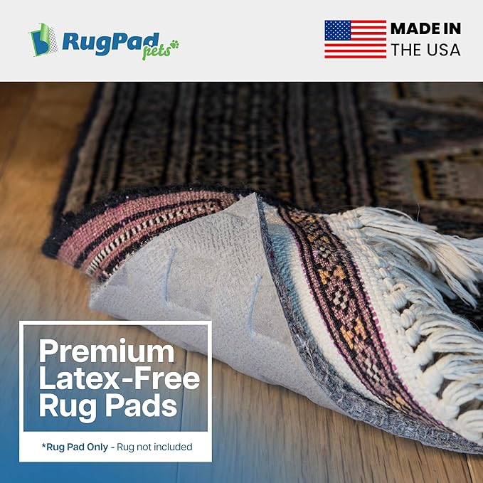 Waterproof Rug Pad, 4x6 ft (1/8" Thin) – Non-Slip Gripper for Carpet & Hardwood Floors – Washable, Pet-Friendly, Protects Floors from Spills, Scratches & Accidents