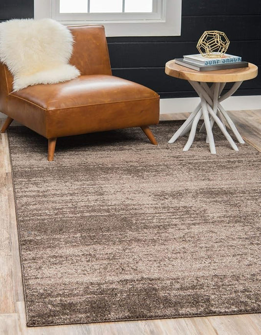 Unique Loom Del Mar Collection Area Rug - Lucille (6' 1" x 9' Rectangle, Brown/ Ivory)