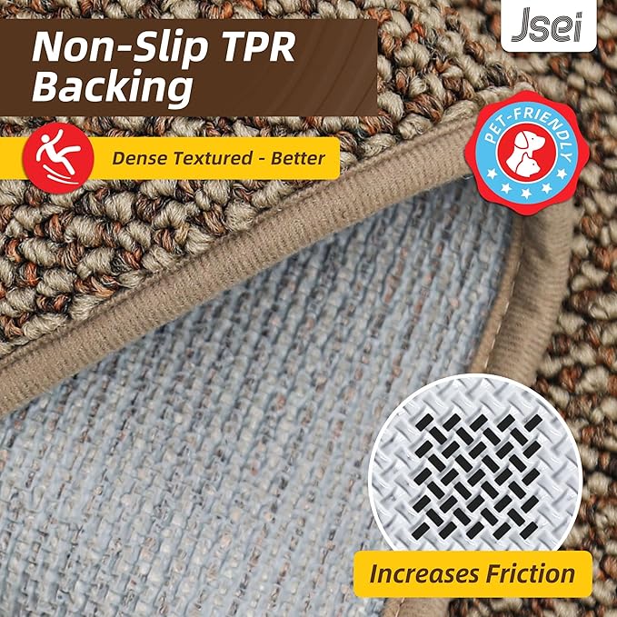 JSEI Dirt Trapper Door Mat 36"x60" Non-Slip Washable Entrance Mat, Dog Doormats, Absorbent & Fade-Resistant Floor Mats, Low Profile Welcome Mats for Entryway, Front Door, and Inside Entrance, Taupe