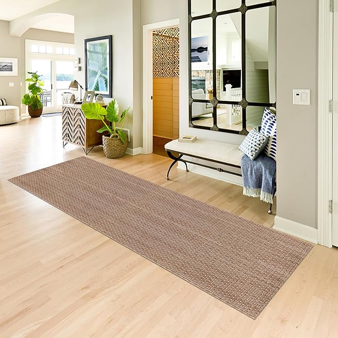 Hallway Runner Rug Braided Rugs 3'x10' Brown Long Cotton Washable Rug Runner for Kitchen/Doorway/Bedroom/Bathroom/Living Room/Laundry/Indoor Outdoor Farmhouse Rugs