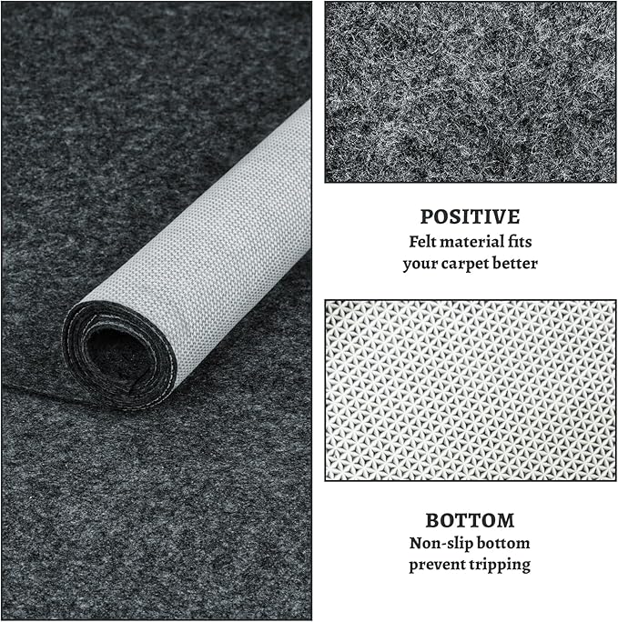 100% Waterproof Rug pad, 7x10 ft Area Rug Non-Slip Rug Pads, Carpet Pads for All Floors and finishes, Felt pad for Hardwood Floors, Keep Carpets in Place Soft and Secure