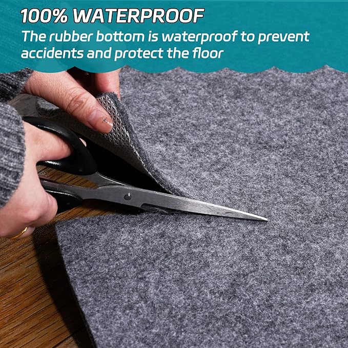 Waterproof Rug Pad Round 1/4Thick Waterproof Non-Slip Rug Pad， Pad for Hardwood Floors， Rug Pads for All Floors and Finishes, Keeps Carpets in Place Soft and Safe（6TF）