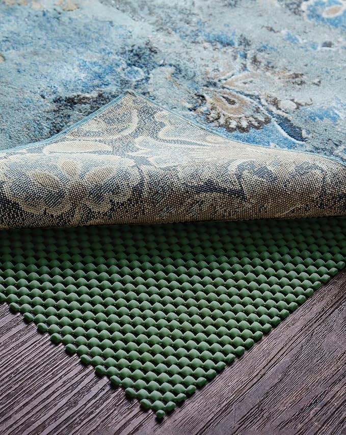 Veken 4x6 Ft Rug Pad Gripper for Hardwood Floors, Non Slip Dark Green Rug Pads for Area Bedroom Rugs, Thick Rug Grippers for Tile Floors, Under Carpet Anti Skid Mat, Keep Your Rugs Safe and in Place