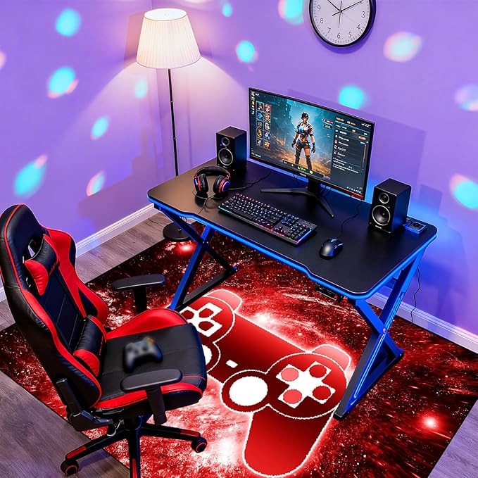 Gaming Rug - Gaming Rug for Boys Room Gamepad Controller Area Rugs for Bedroom Game Room Carpet Gamer Carpet for Boys Room Gamer Floor Mat Kids Mat for Bedroom