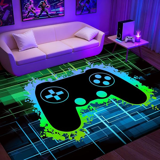 Gamer Rug for Boys Room - Video Game Rugs for Kids Bedroom Gaming Rugs for Gaming Room Gamer Decor for Boys Room Game Carpet for Playrooms,4'5''×6'
