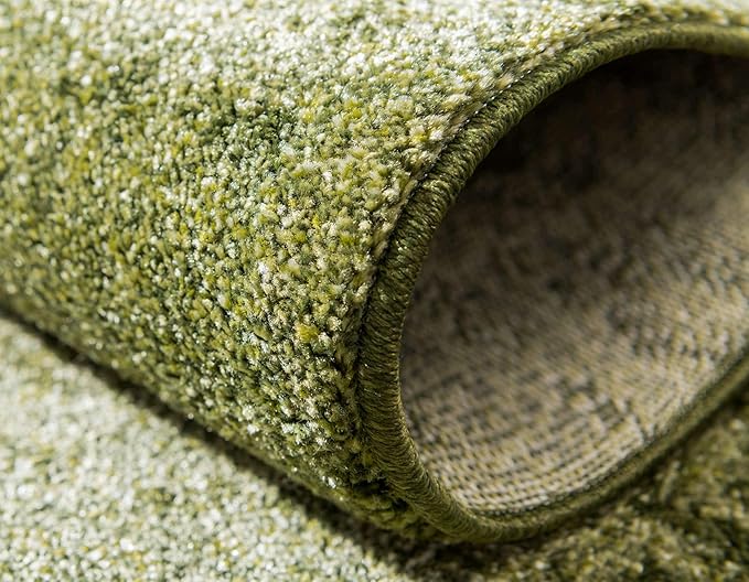 Unique Loom Del Mar Collection Area Rug - Lucille (6' 1" x 9' Rectangle, Green/ Hunter Green)