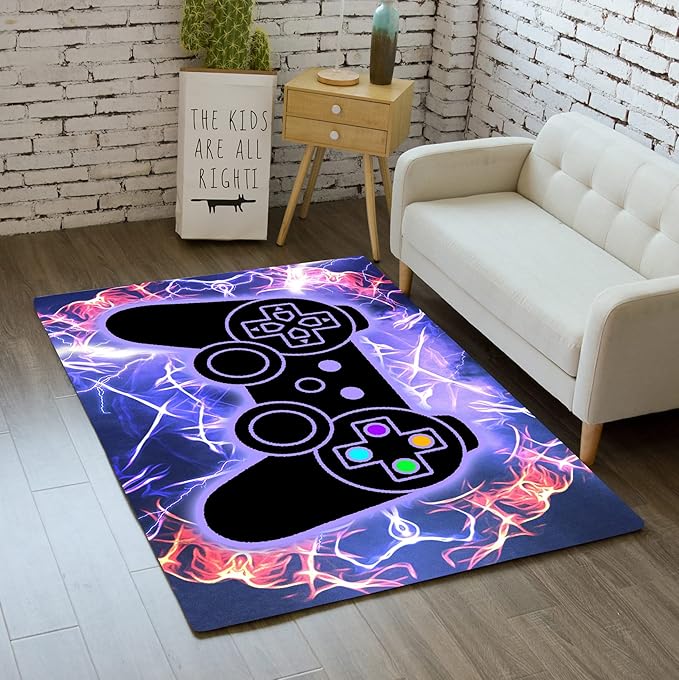 BATATADOCE Video Game Controller Gamepad Art Home Decor Cool 3D Printed Large Area Rugs for Teen Boys Kids Play Bedroom Playroom Kitchen Decor