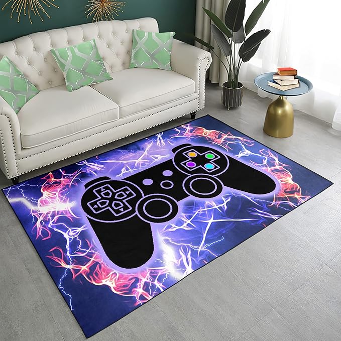 BATATADOCE Video Game Controller Gamepad Art Home Decor Cool 3D Printed Large Area Rugs for Teen Boys Kids Play Bedroom Playroom Kitchen Decor