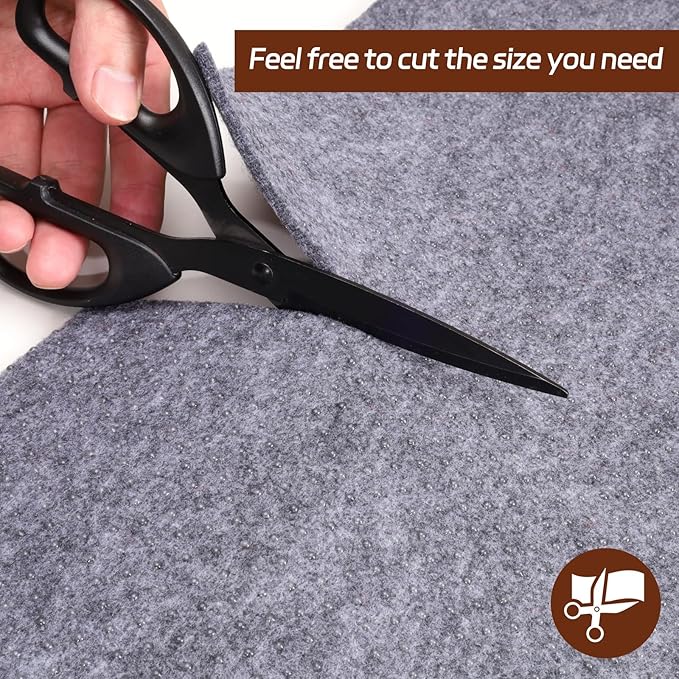 Non-Slip Rug Pad, 3x5 Ft Extra Large Felt Area Rug Cushioned Non Skid Carpet Pads, Felt Rug Pad for Under Hardwood Floors, Thick Non-Slip Rug Pads for All Floors, Keep Rug Soft and Safe
