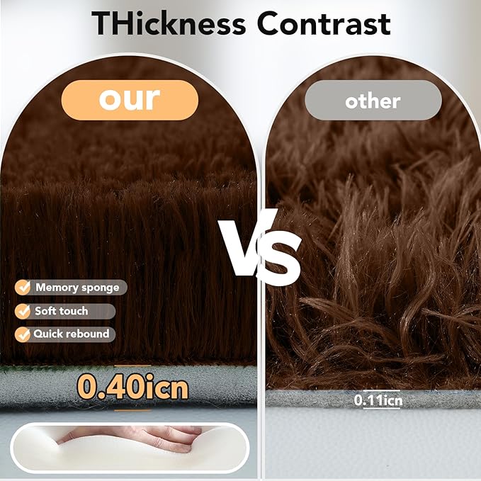 10x12 Large Rugs for Living Room: Shag Area Rugs 10x12 for Living Room- Tie-Dyed Brown Large Shag Rugs- Shaggy Big Mordern Indoor Carpets for Bedroom (Tie-Dyed Brown)