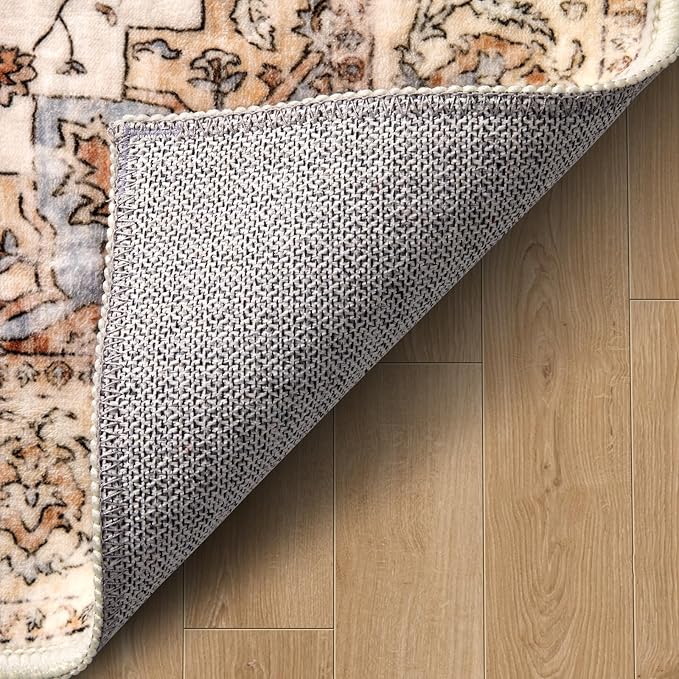Ciicool 5x7 Area Rugs, Washable Area Rug Boho Rugs for Living Room Non-Slip Indoor Rugs Large Low-Pile Mat Floor Carpet Vintage Rug for Bedroom Office Dinning Foyer Decor