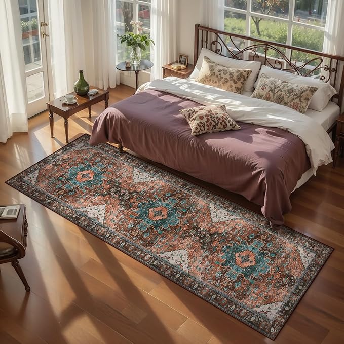 Ciicool 2x7ft Entryway Runner Rug, Washable Rug Non Slip Low Pile Pet Friendly Indoor Floor Long Carpet Hallway for Bathroom Kitchen Living Room Bedside