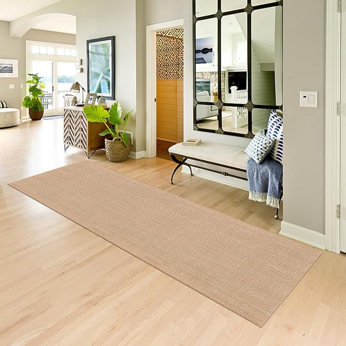 Hallway Runner Rug Braided Rugs 3'x10' Beige Long Cotton Washable Rug Runner for Kitchen/Doorway/Bedroom/Bathroom/Living Room/Laundry/Indoor Outdoor Farmhouse Rugs