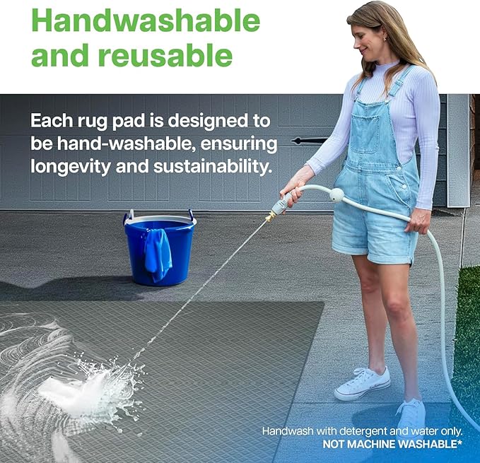 Waterproof Rug Pad, 3x5 ft (1/8" Thin) – Non-Slip Gripper for Carpet & Hardwood Floors – Washable, Pet-Friendly, Protects Floors from Spills, Scratches & Accidents