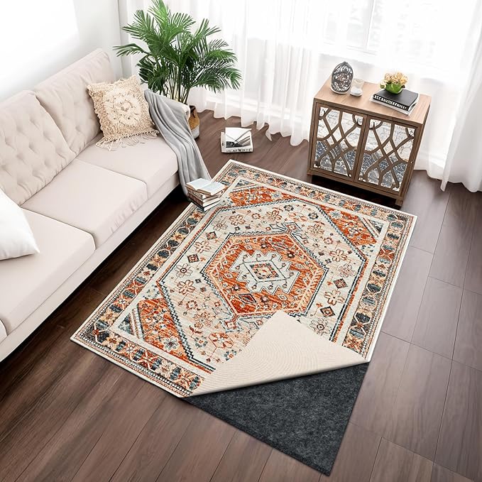 100% Waterproof Rug pad, 9x12 ft Area Rug Non-Slip Rug Pads, 1/4" Thick Carpet Pads for All Floors and finishes, Felt pad for Hardwood Floors, Keep Carpets in Place Soft and Secure