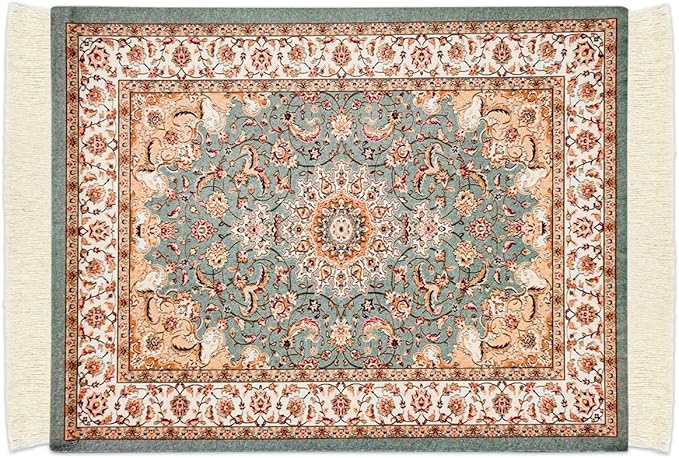 Persian Carpet Style Mouse Pad Oriental Vintage Bohemian Rug Desk Pad Miniature Mouse Mat Coaster Table Décor for Office Home