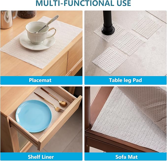 8X10 FT Non-Slip Rug Pad Gripper for Hardwood Floors, Tile, & Carpet – Anti-Slip Rug Pads to Keep Area Rugs Secure and in Place, Protects Floors, Prevents Slipping and Sliding