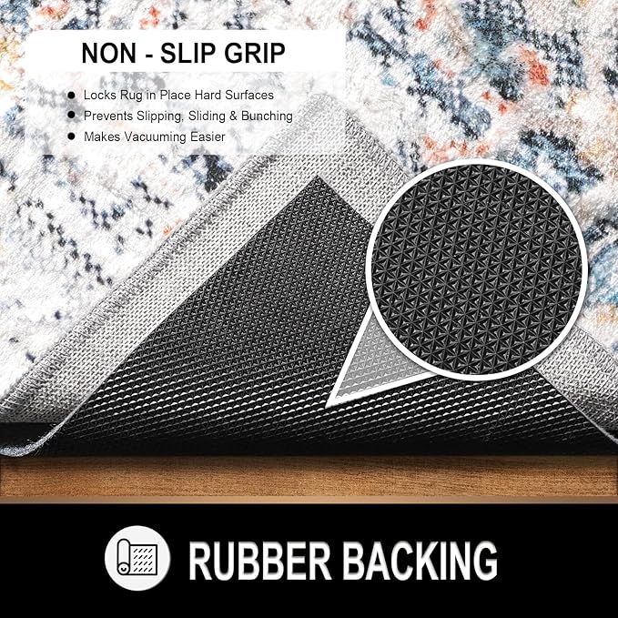 TREETONE 2’ x 8' - 1/8" Thick Felt and Rubber Rug Pad Gripper for Hardwood Floors, Non Slip Cushion Rug Pads for Area Rugs and Tile Floor Protection, Under Carpet Anti Skid Mat