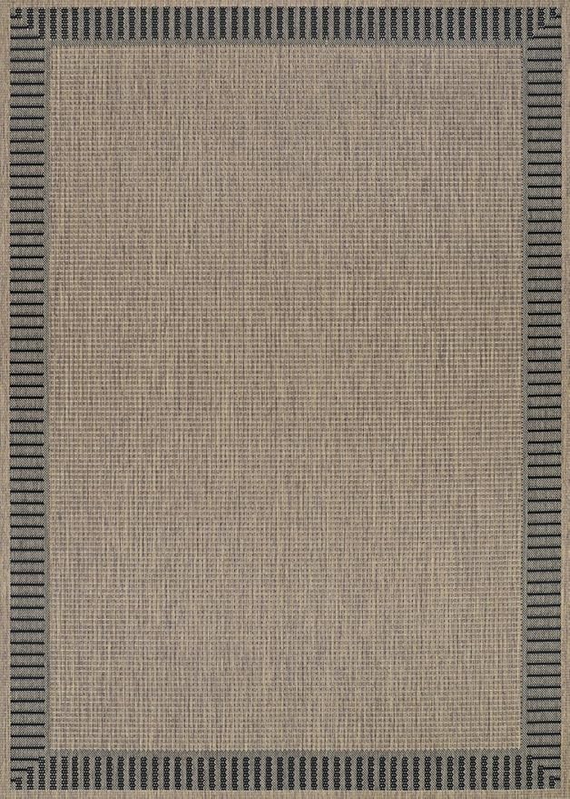 Couristan Recife Indoor Outdoor Rug - Wicker Stitch 2'3" x 11'9" Runner in Cocoa Brown and Black, Hose Washable, Low Pile, Pet- Kid Friendly Home Decor for Living Room, Patio Furniture Set, Kitchen