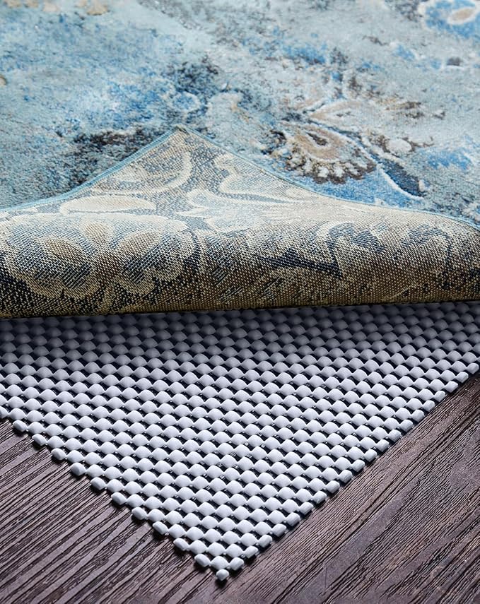 Veken 5x7 Ft Rug Pad Gripper for Hardwood Floors, Non Slip Grey Blue Rug Pads for Area Rugs, Thick Rug Grippers for Tile Floors, Under Carpet Anti Skid Mat, Keep Your Rugs Safe and in Place