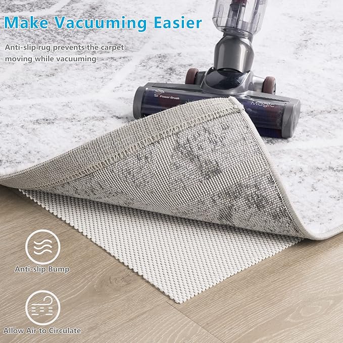Non Slip Area Rug Pads Non Skid Rug Gripper 3x5 Feet Extra Thick Pad Anti-Slip Carpet Rug Mats for Hardwood Surface Floors, Keep Rugs Safe and in Place (3 x 5 Ft)
