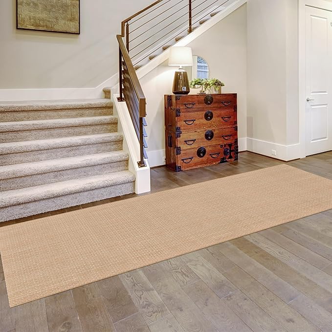 Hallway Runner Rug Braided Rugs 3'x10' Beige Long Cotton Washable Rug Runner for Kitchen/Doorway/Bedroom/Bathroom/Living Room/Laundry/Indoor Outdoor Farmhouse Rugs