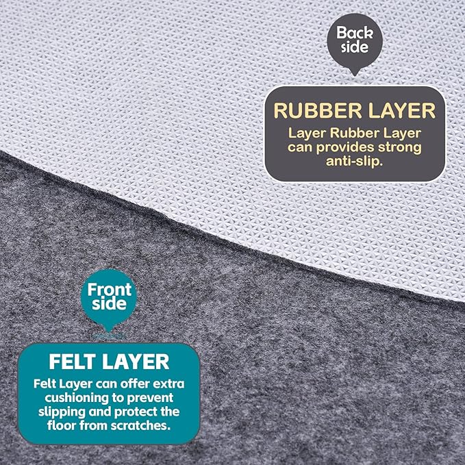 Waterproof Rug Pad Round 1/4Thick Waterproof Non-Slip Rug Pad， Pad for Hardwood Floors， Rug Pads for All Floors and Finishes, Keeps Carpets in Place Soft and Safe（3TF）