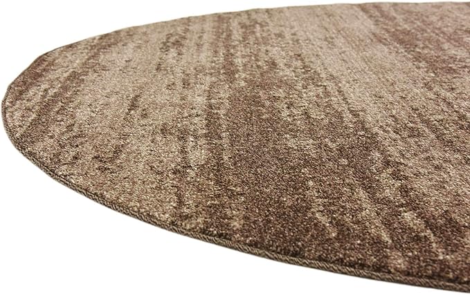 Unique Loom Del Mar Collection Area Rug - Lucille (6' 1" Round, Brown/ Ivory)
