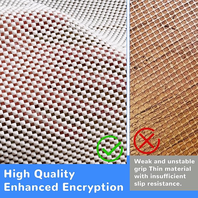 Non Slip Rug Pad Gripper 3x5 FT for Hardwood Floors, Eco-Friendly Anti Skid Mat Under Area Rugs, Keeps Rugs Safe and Flat, Odorless Cushioned Pad for Floor Protection, Easy to Trim Multi-Use Mat