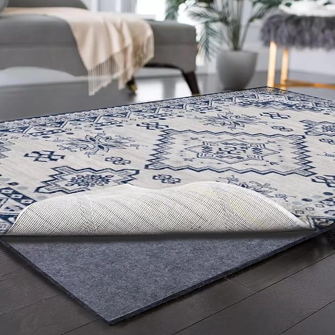 Waterproof Rug Pad, 3x5 Ft Extra Large Area Rug Non-Slip Carpet Pad, Non-Slip Felt Rug Pads for All Floors, Felt Pad for Under Area Rugs Hardwood Floors, Keeps Carpets in Place Soft and Safe