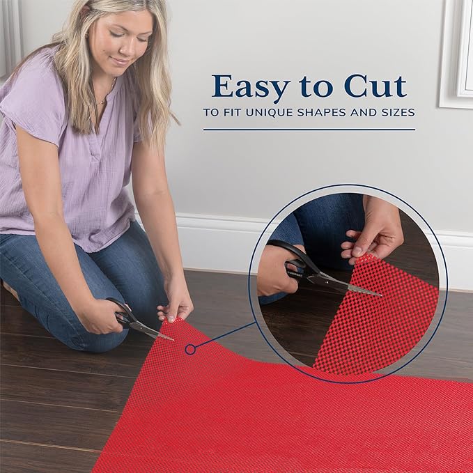 Veken 6x9 Ft Rug Pad Gripper for Hardwood Floors, Non Slip Red Rug Pads for Area Rugs, Thick Rug Grippers for Tile Floors, Under Carpet Anti Skid Mat, Keep Your Rugs Safe and in Place
