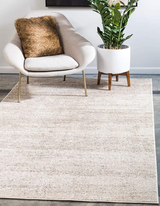 Unique Loom Del Mar Collection Area Rug - Lucille (7' 1" x 10' Rectangle, Bone Beige)