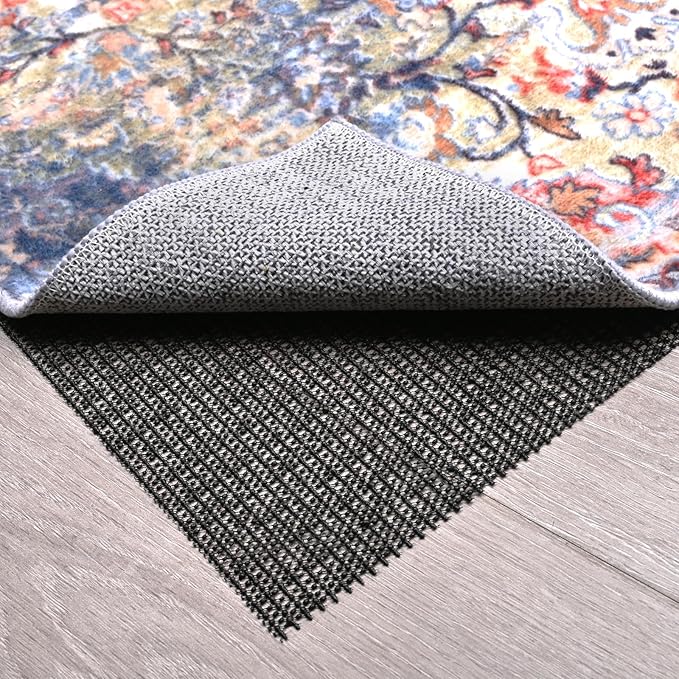 Non Slip Rug Pads for Hardwood Floors, 6x9 Rug Pad Gripper for Area Rugs, Under Carpet Anti Skid Mat, Black, Keep Your Rugs Safe and in Place