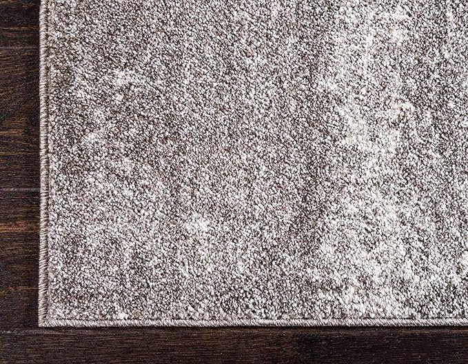 Unique Loom Del Mar Collection Area Rug - Lucille (6' 1" x 9' Rectangle, Gray/ Ivory)